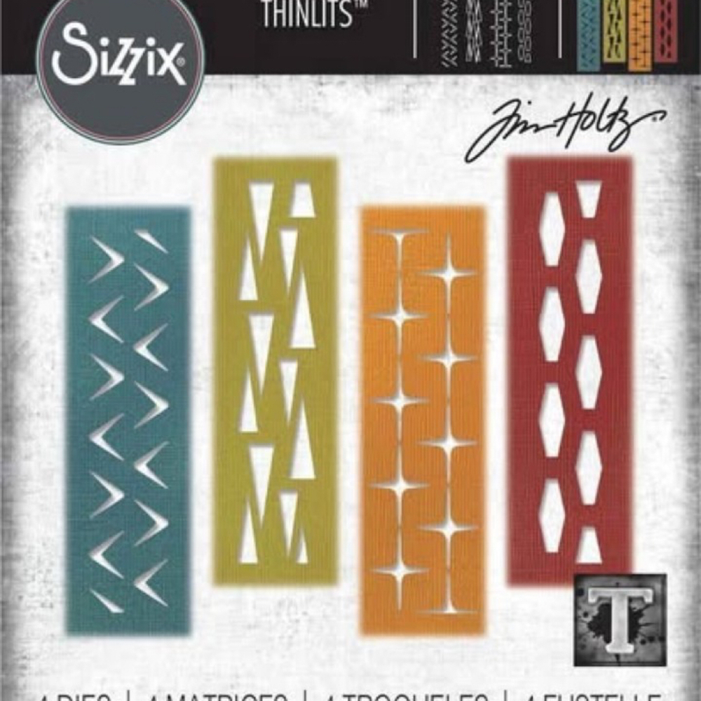 Rare Sizzix Tim Holtz 664160 Retro Repeat Thinlits Die Set